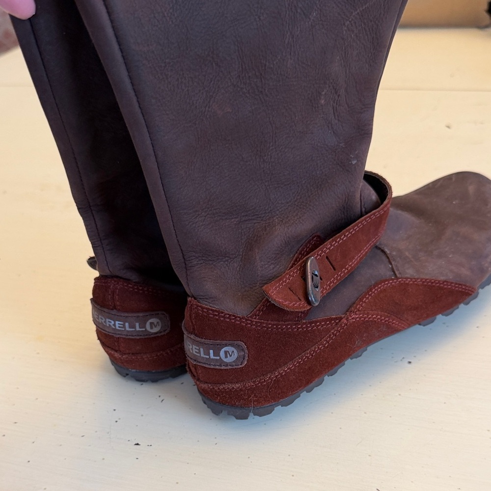 Merrell Women’s Dark Brown Leather & Rust Suede Boot